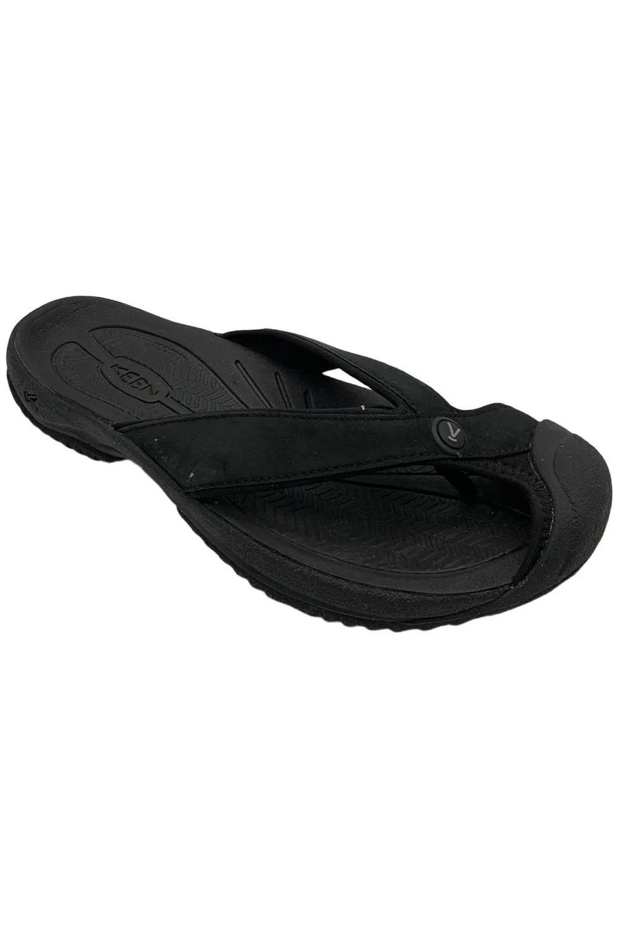 KEEN Men's Waimea Leather Flip-Flop Black - Medium